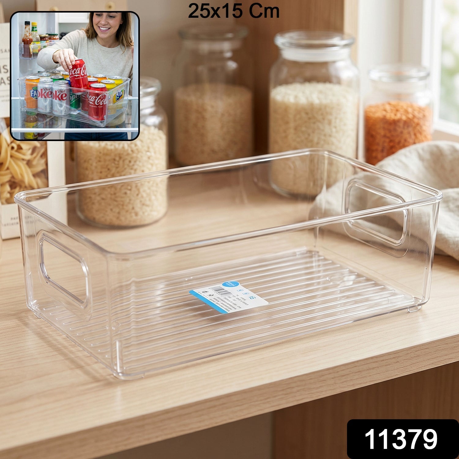 Plastic Storage Box Organizer with Handles – Clear & Space-saving Secondary image