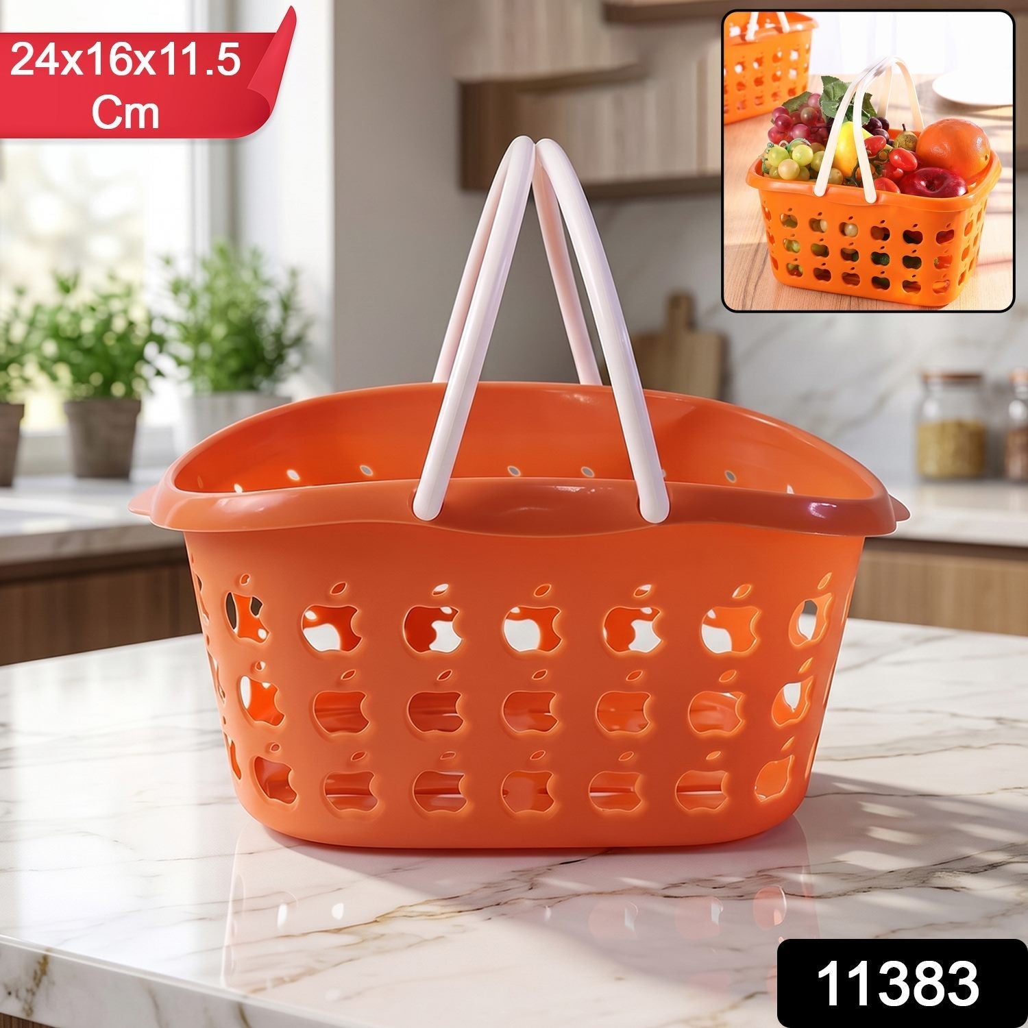 Plastic Storage Basket with Handle – Durable & Lightweight for Home & Shopping Secondary image