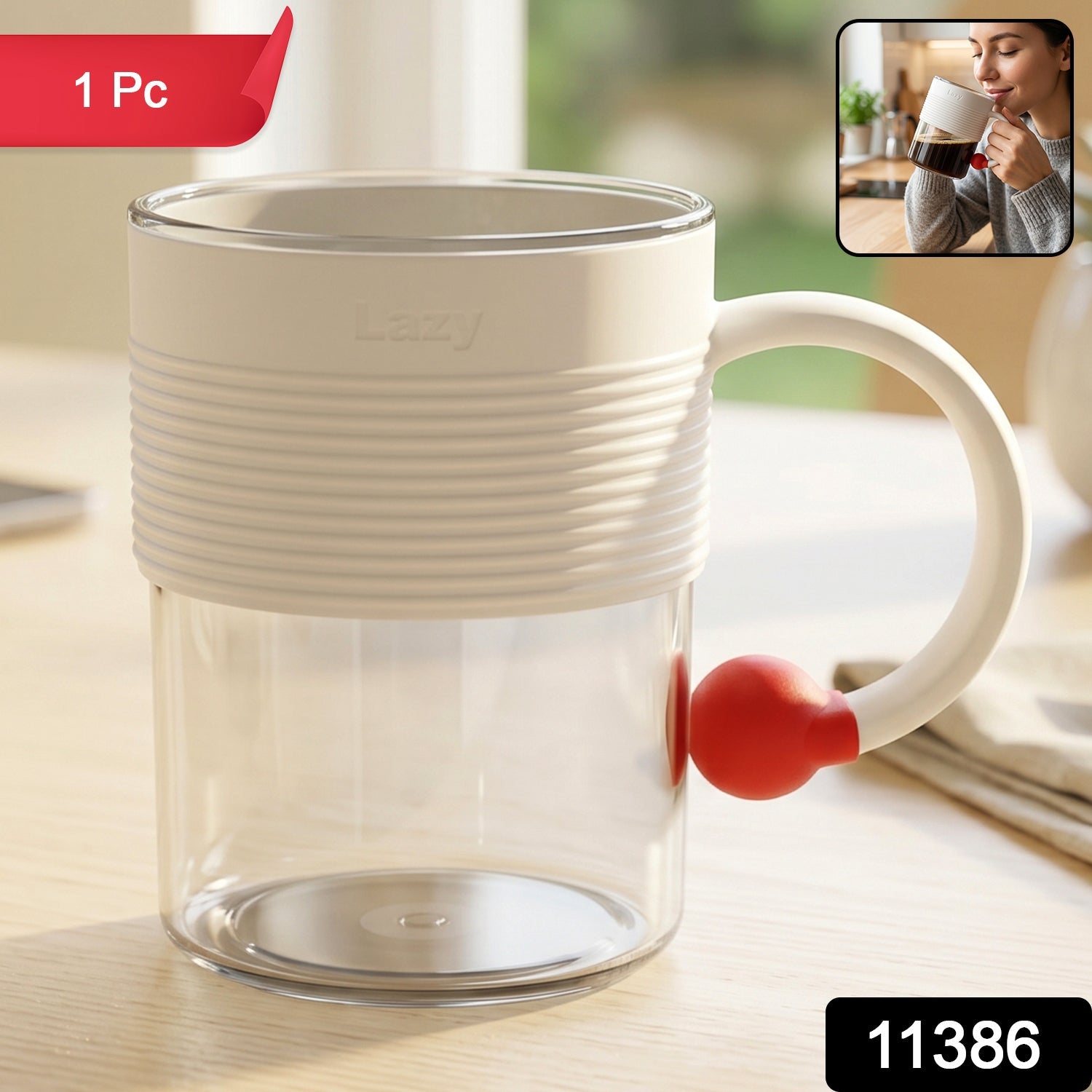 Plastic Coffee Mug – Unbreakable with Ring Handle Anti-Slip Grip Secondary image