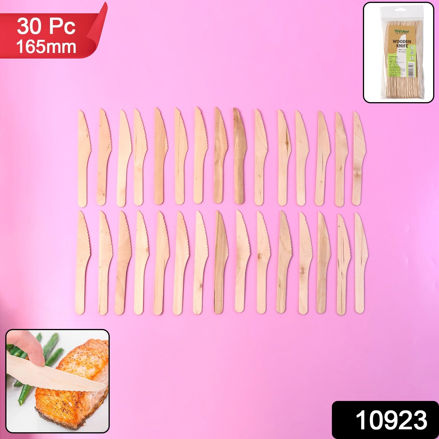 Wooden Knife – 165mm Smooth, Eco-Friendly Cutlery 30 Pcs Pack Secondary image