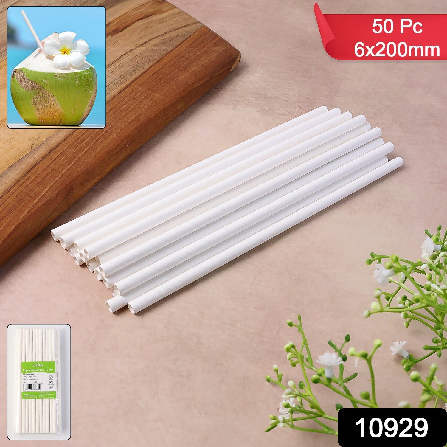 Paper Straws – Sog-Resistant & Eco-Friendly 6mm x 200mm, 50 pcs Secondary image