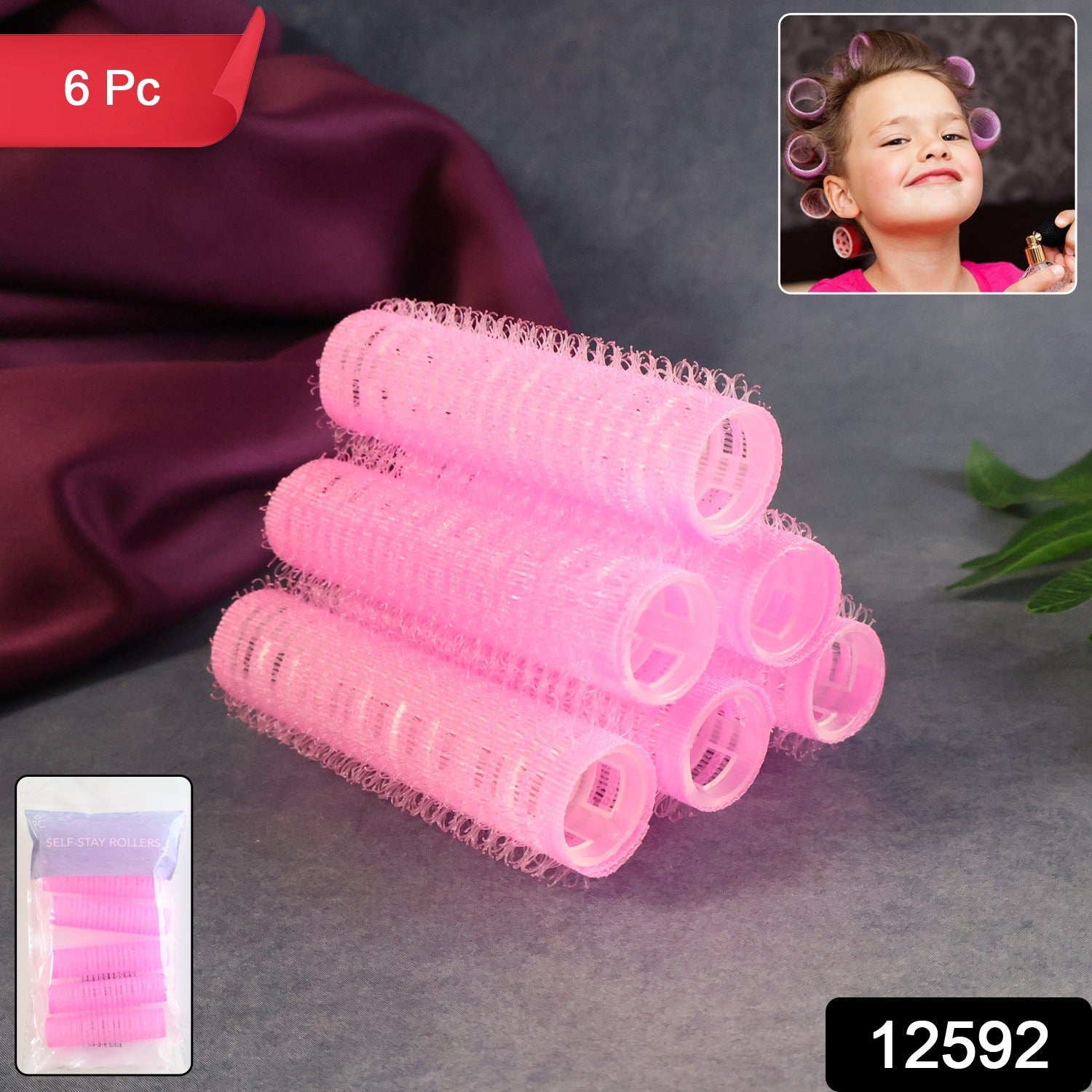 Self-Grip Hair Rollers – Lightweight Heat-Free Curlers 6 Pc Set Secondary image