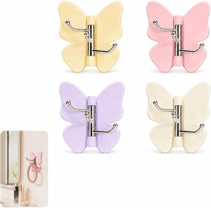 270° Rotating Butterfly Wall Hooks Self Adhesive(Pack of 2) Secondary image
