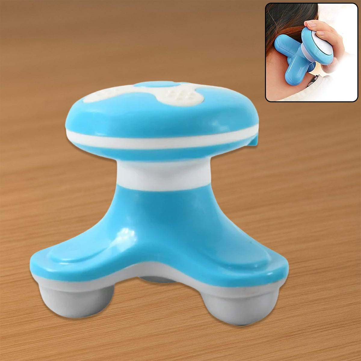 Ergonomic mini massager in triangle design, perfect for targeted muscle relief. Main image