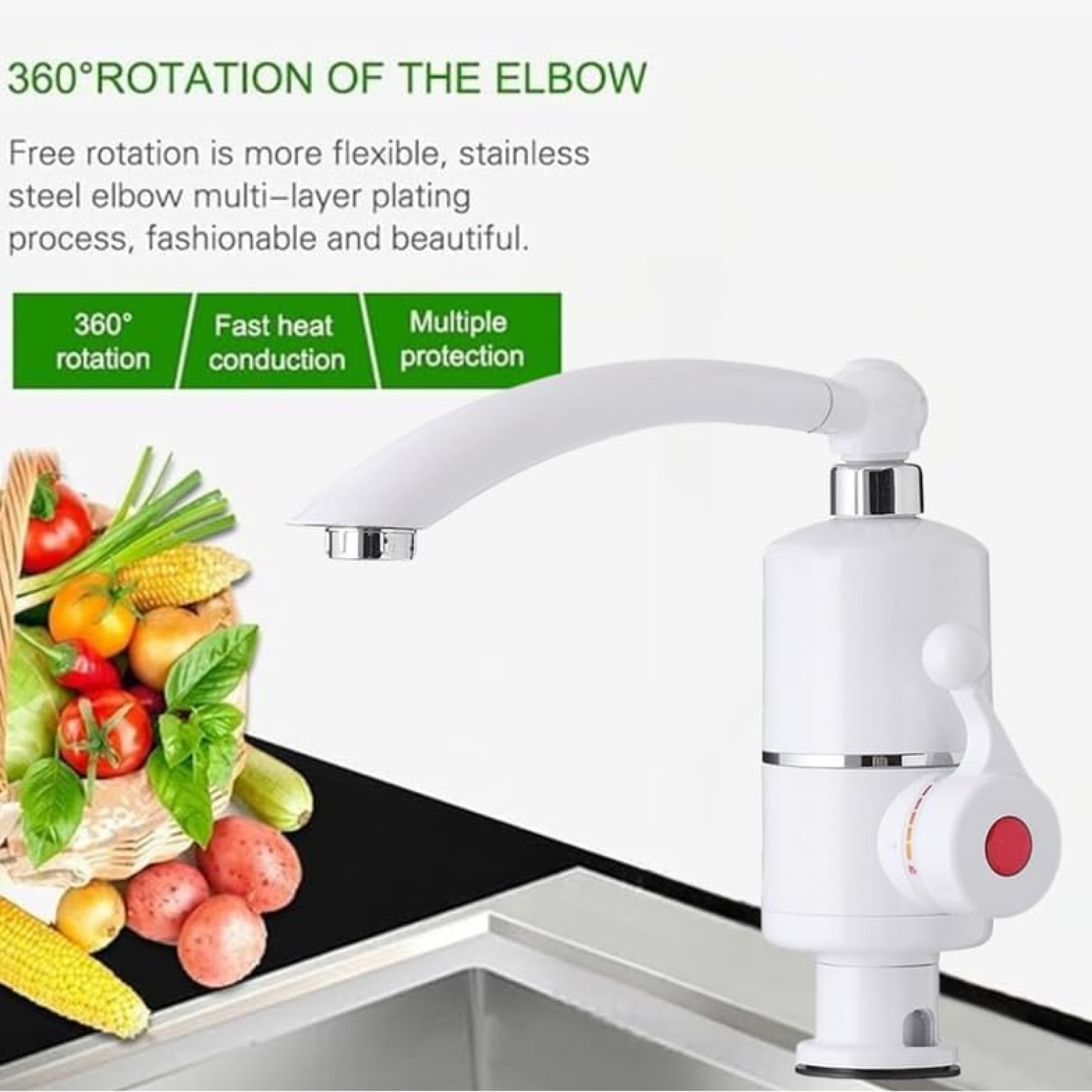 Electric Water Heater Faucet – Instant Hot Water & Safety Secondary image