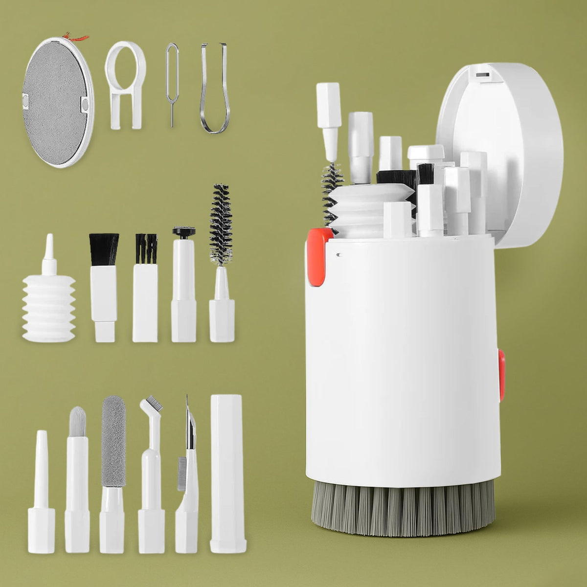 WipeTech 20-in-1 Electronics Cleaning Kit with all tools displayed. Main image