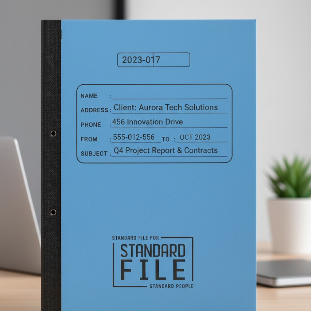 Filora A4 plastic file folder with a clear clip, perfect for organizing documents. Main image
