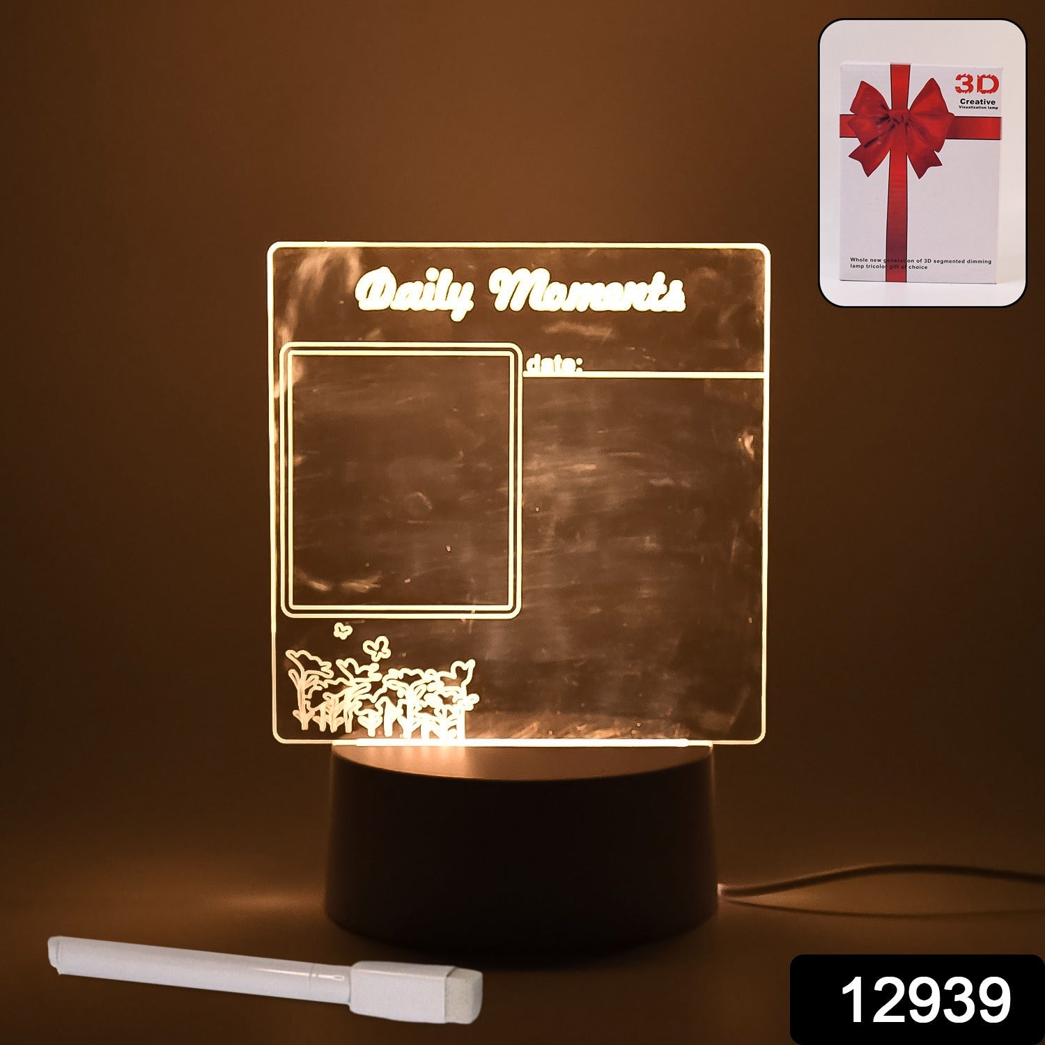 Acrylic Decorative Lamp – 3D Message Board & Night Light | Styleva Secondary image