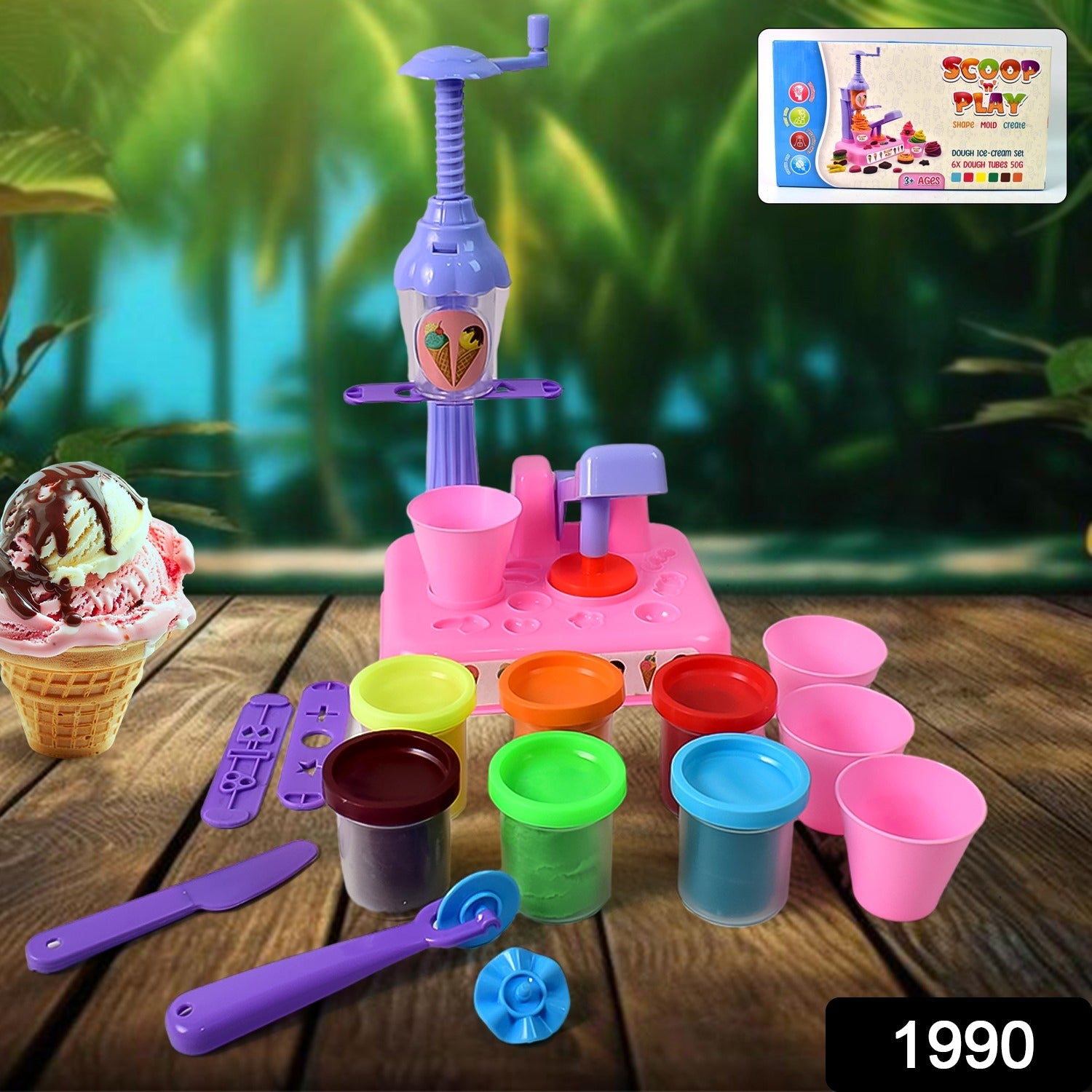 Play Dough Set – Ice Cream Maker & Scoop Kit | Aditi Secondary image