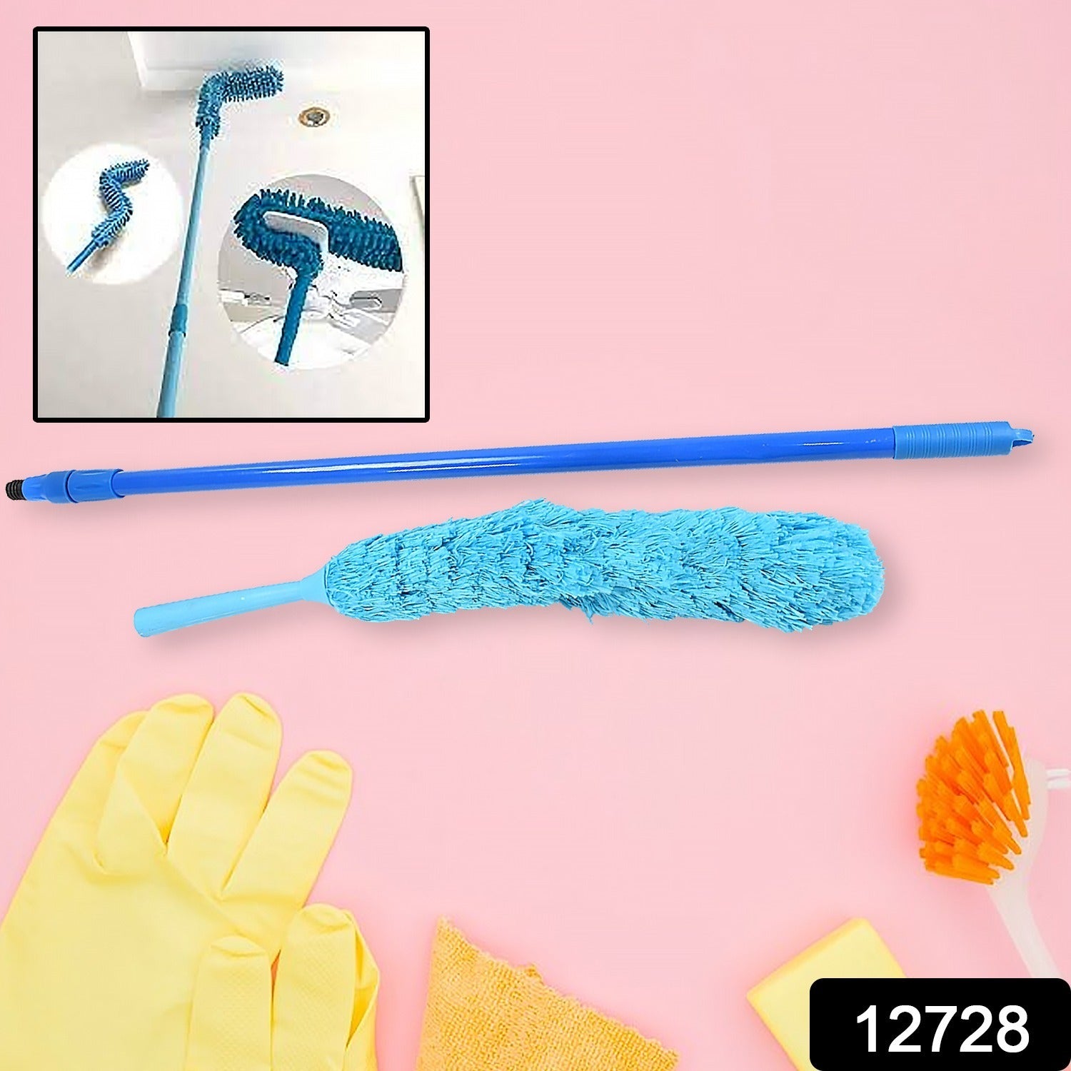 Adjustable Dust Brush – Extendable Handle, Microfiber Head | Garth Secondary image