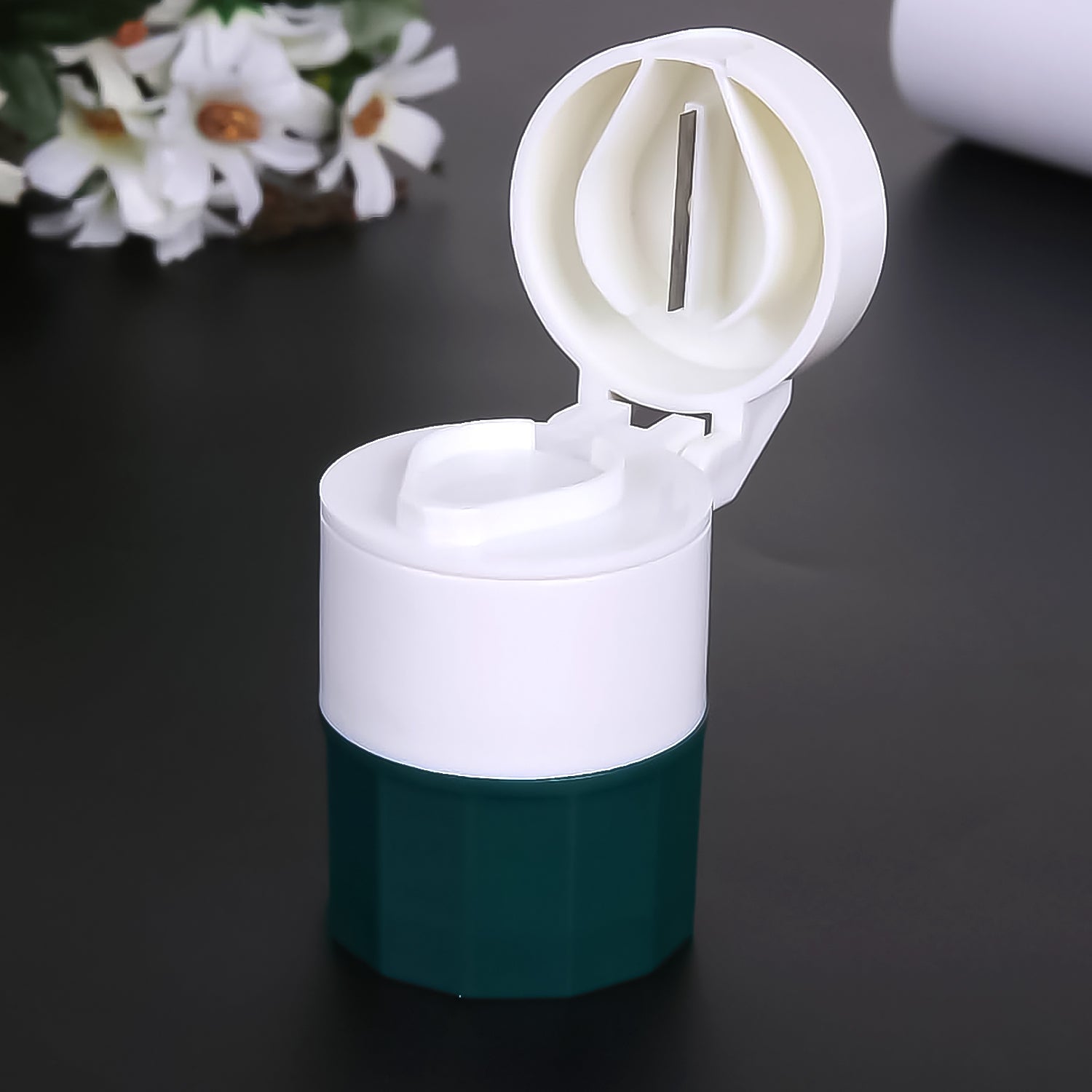 Pill Crusher 4-in-1 with Grinder, Cutter & Water Cup – Compact & Portable Secondary image