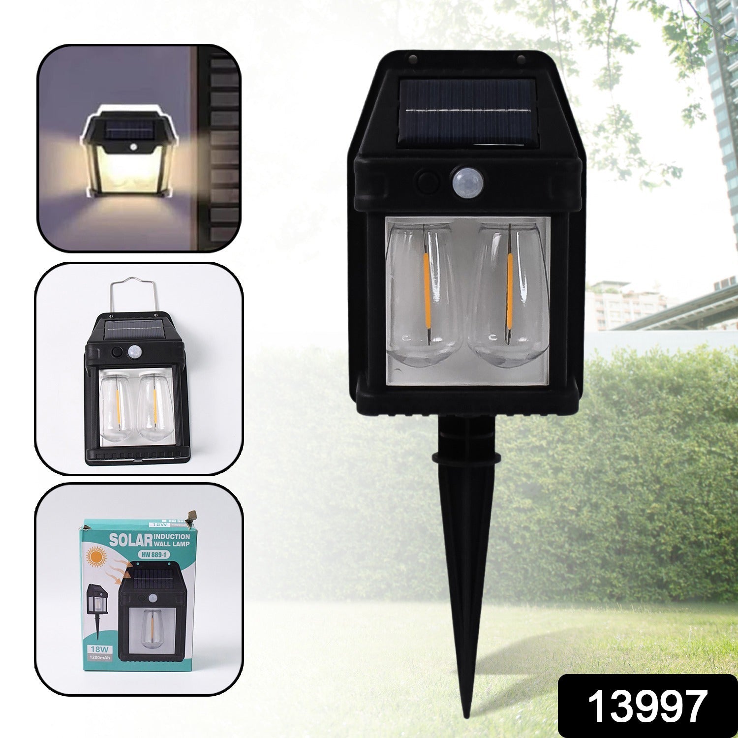 18W Solar Wall Double Light – Motion Sensor & Dual Modes Secondary image