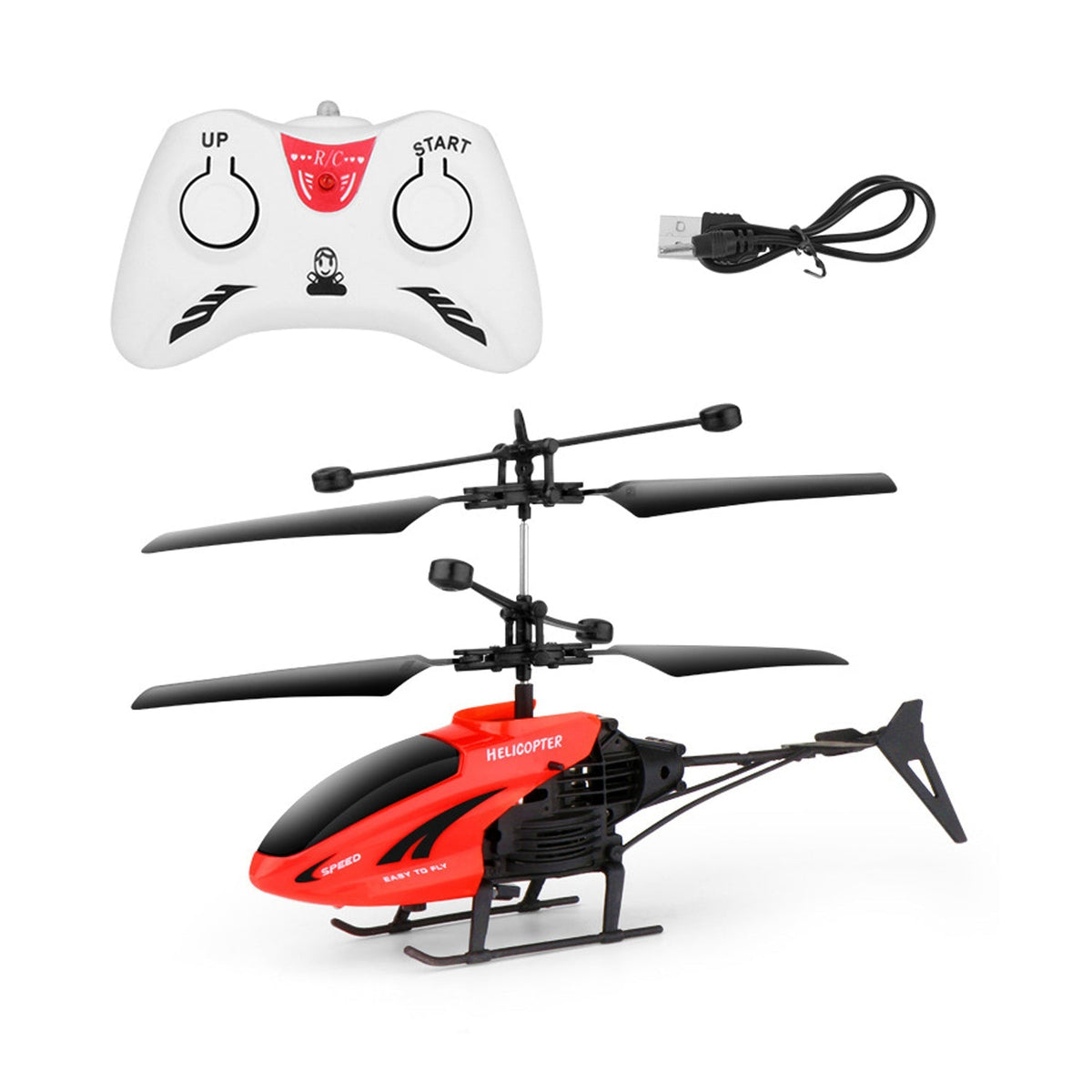 A vibrant red Remote Control Helicopter for Kids with detailed design, ready for flight. Main image