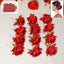 Red rose hair clips in a 12-piece set, displayed beautifully for styling.