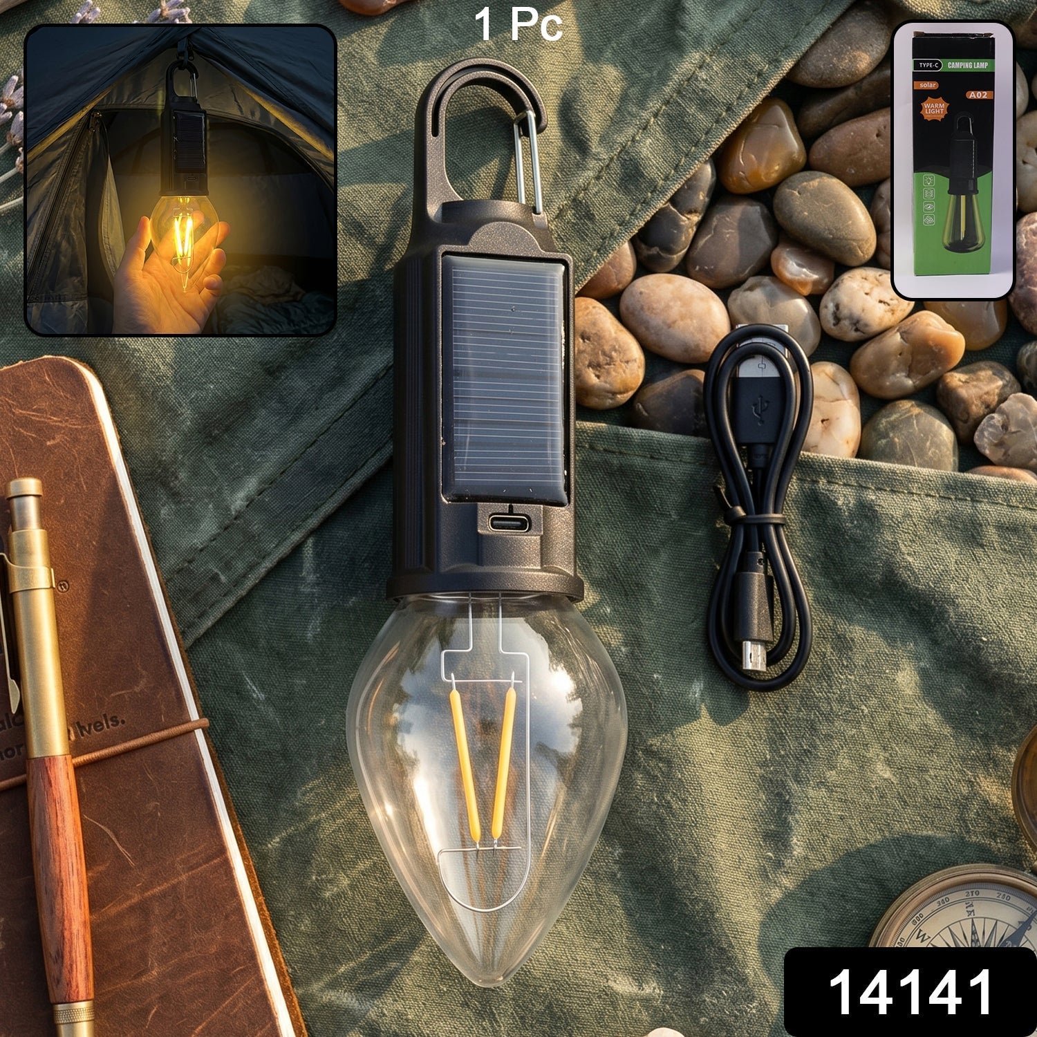 Camping Lantern – Eco-Friendly, Dual Charging with Warm LED Secondary image