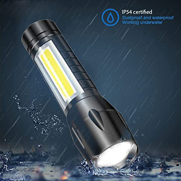 Mini rechargeable flashlight, ideal for travel and everyday carry.