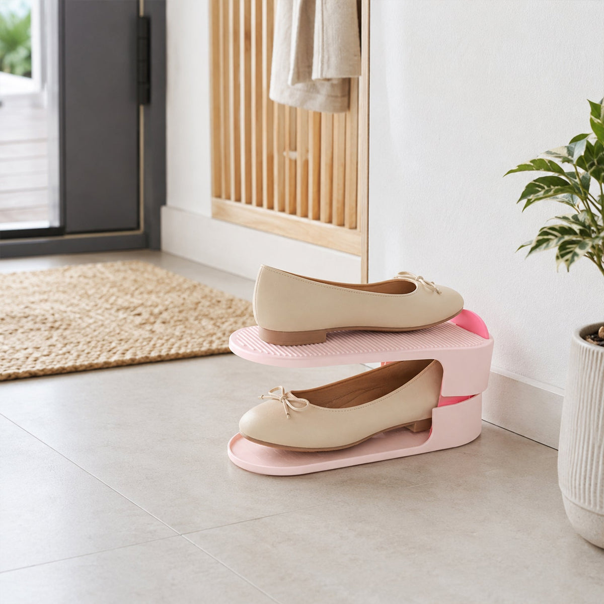 Portable adjustable shoe storage rack ideal for home organization Main image