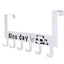 White over door hook hanger rack with 6 heavy-duty carbon steel hooks