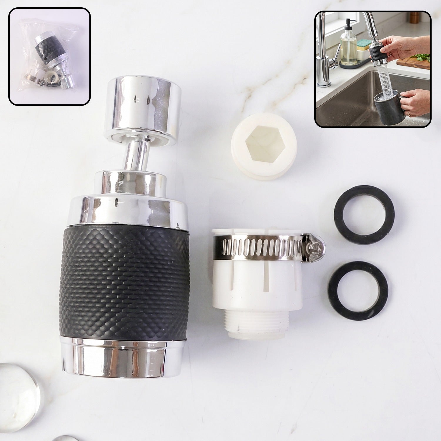 Kitchen Faucet Sprayer – 360° Rotatable & Water-Saving Nozzle Secondary image