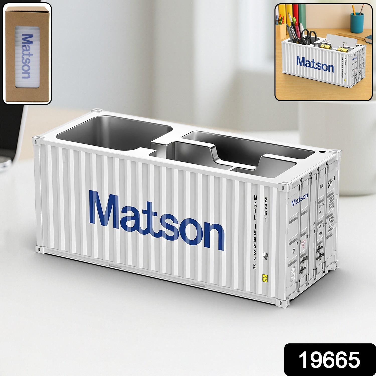 Container-Style Desk Organizer – Multi-Compartment Storage Box Secondary image