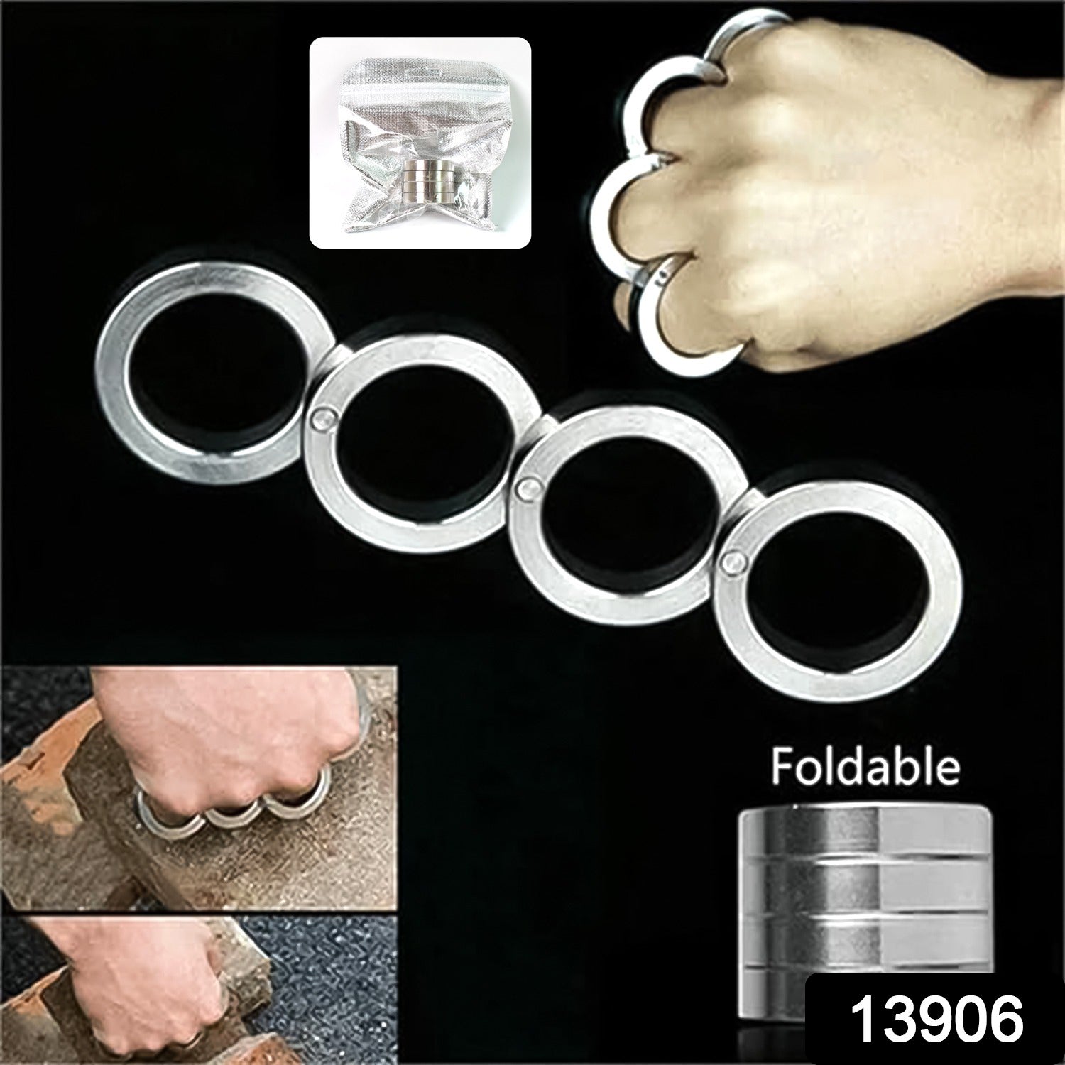Fidget Ring – Portable 4-Finger Rotating Stainless Steel | Menclave Secondary image