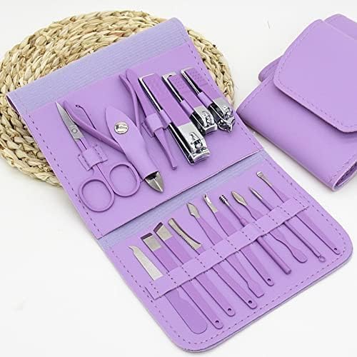 16 Piece Manicure Set Nail Clipper Kit | Stainless Steel Nail Cutter Care Tools Grooming Kit Secondary image