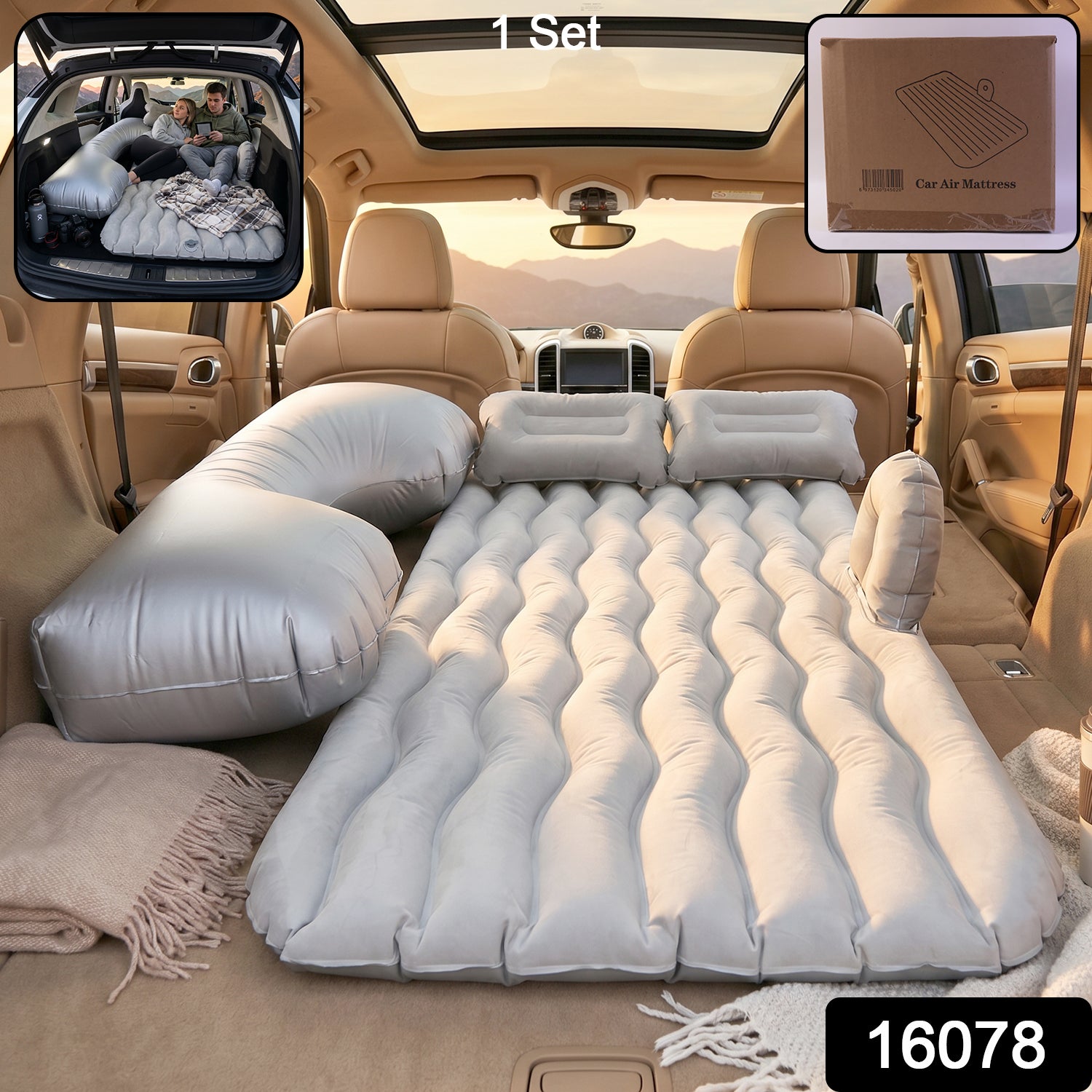 Portable Car Air Mattress – Foldable with Pump & Pillows for Road Trips, Car Sofa Secondary image