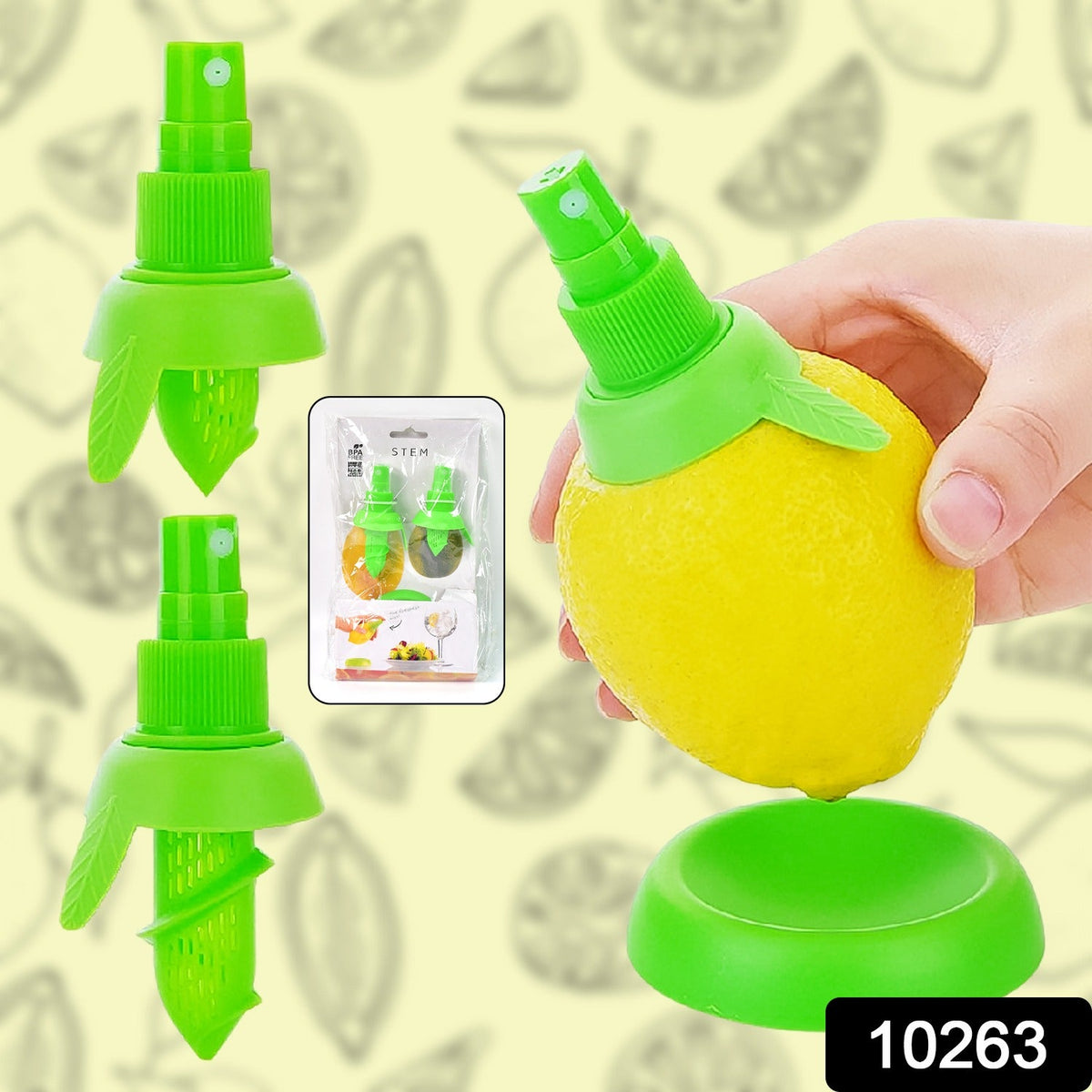 Fresh lemon juice being sprayed onto food using the ChefAura citrus sprayer. Main image