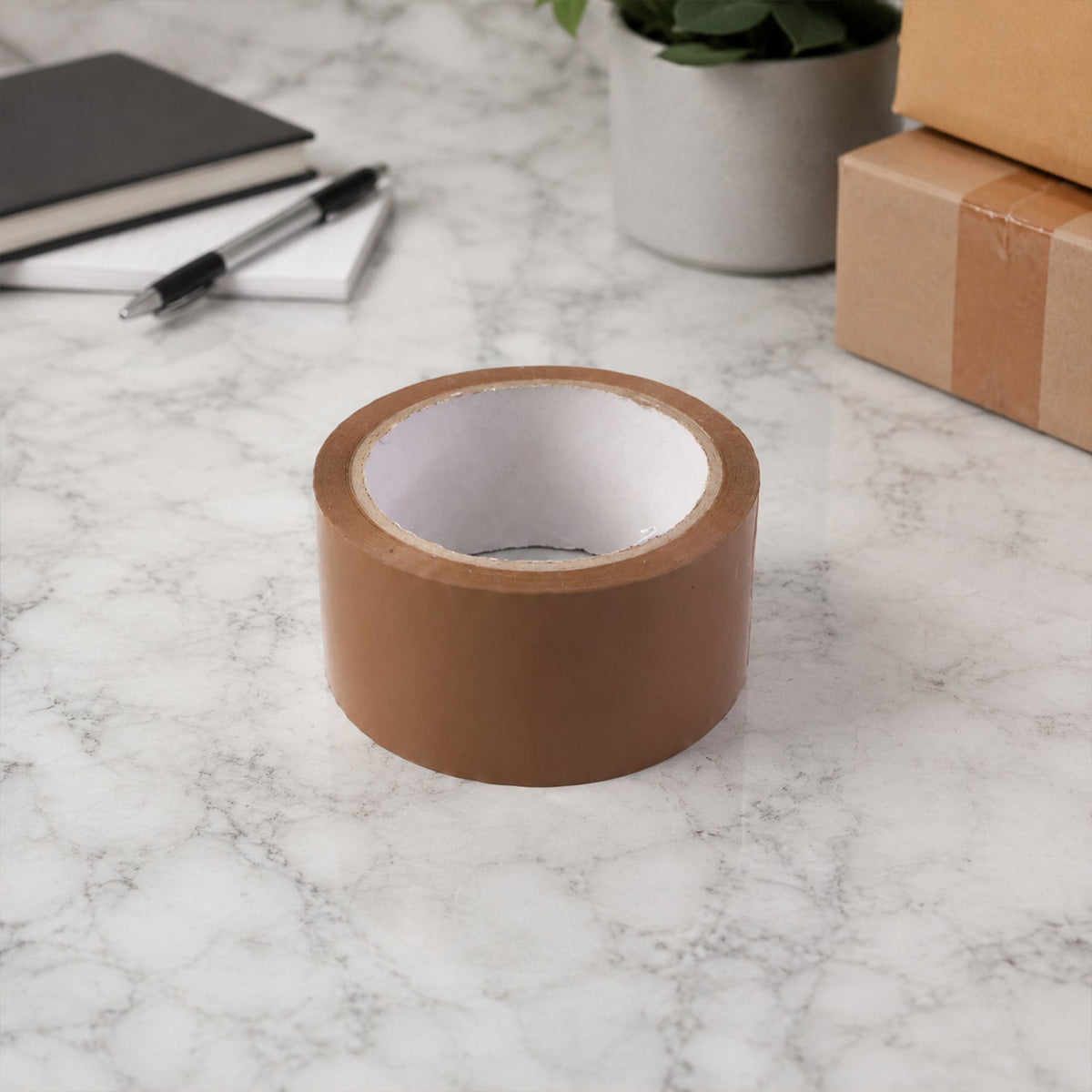 Brown cello tape on box sealing and packing Main image