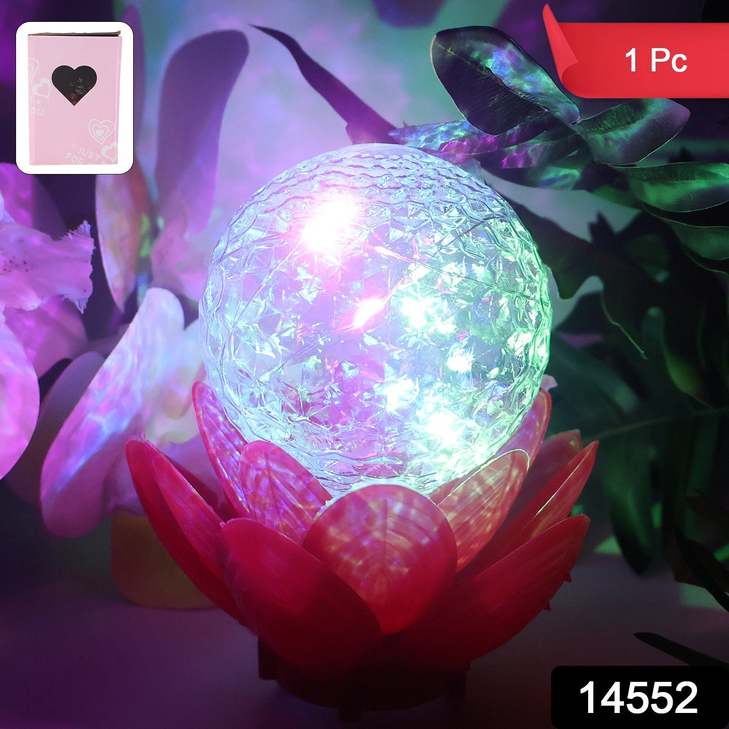 Crystal Ball Lotus LED Decorative Light – Color Changing Ambient Lamp Secondary image