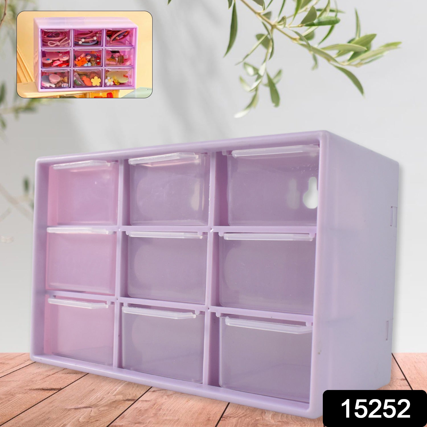 Jewellery Drawer Organizer – Compact 9-Compartment Plastic Storage Secondary image