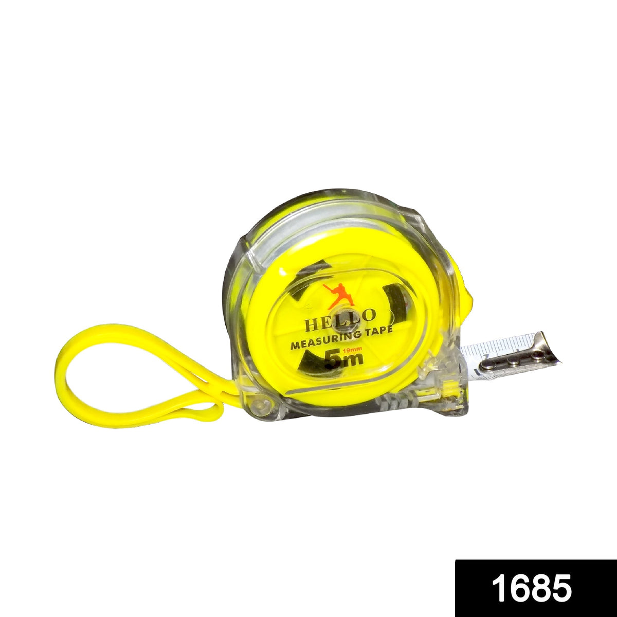 BoltForce 5-meter measuring tape with yellow blade extended, showcasing clear markings. Main image