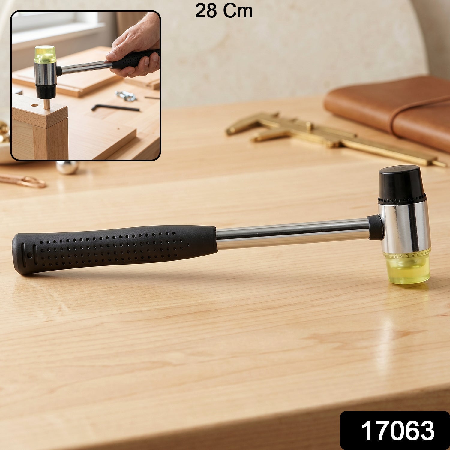 Double Head Rubber Mallet – Non-slip grip & durable steel handle Secondary image