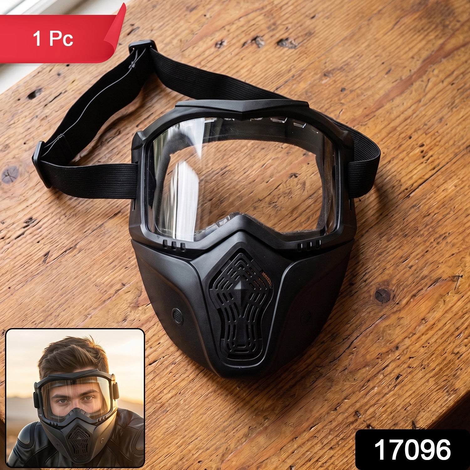 Protective Bike Goggle Face Mask – Detachable Shield for Outdoor Safety Secondary image