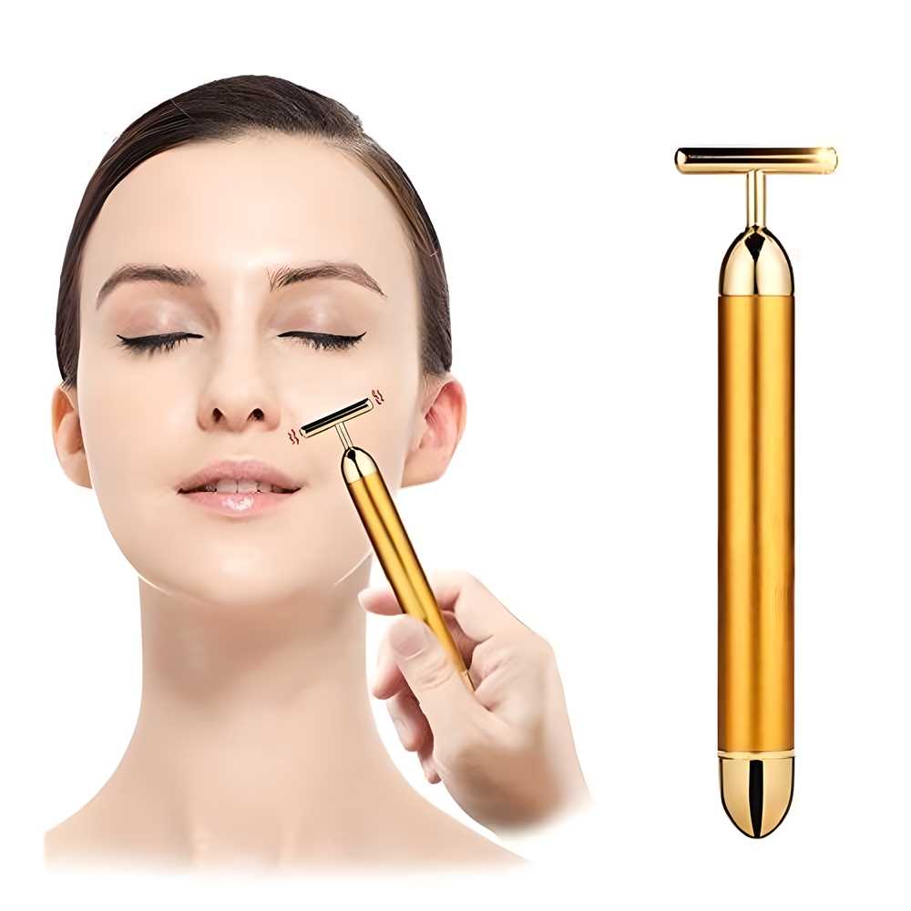 24K Gold Energy Beauty Bar Electric Facial Massage Roller Main image