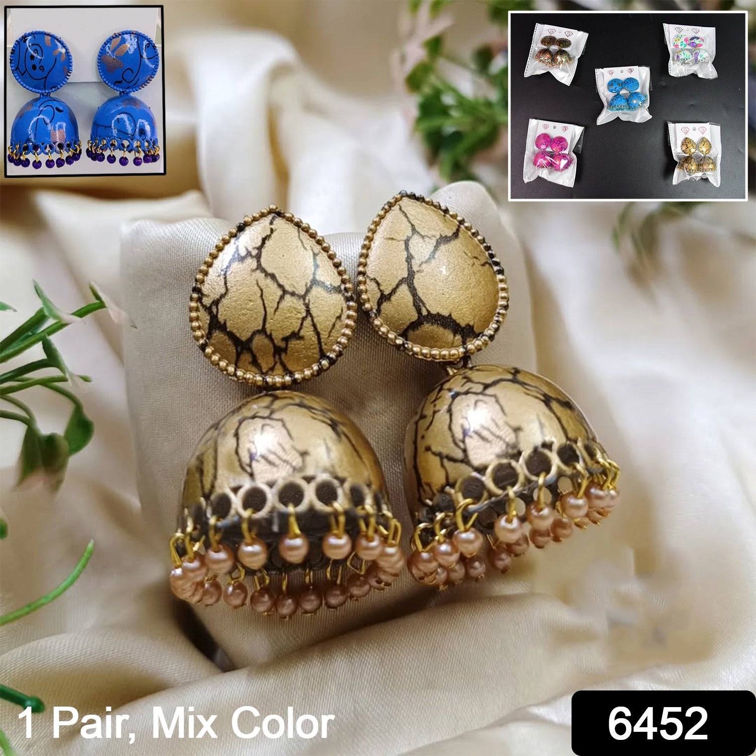 Jhumka Earrings – Traditional Indian Dangle Design | Glimmerly Secondary image