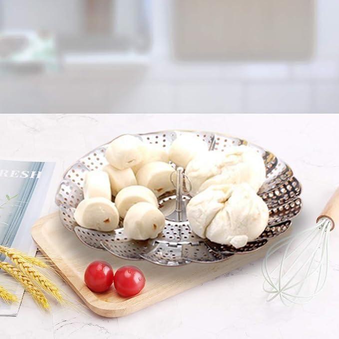 Stainless Steel Steamer Basket for Veggie/Seafood with Safety Tool Secondary image