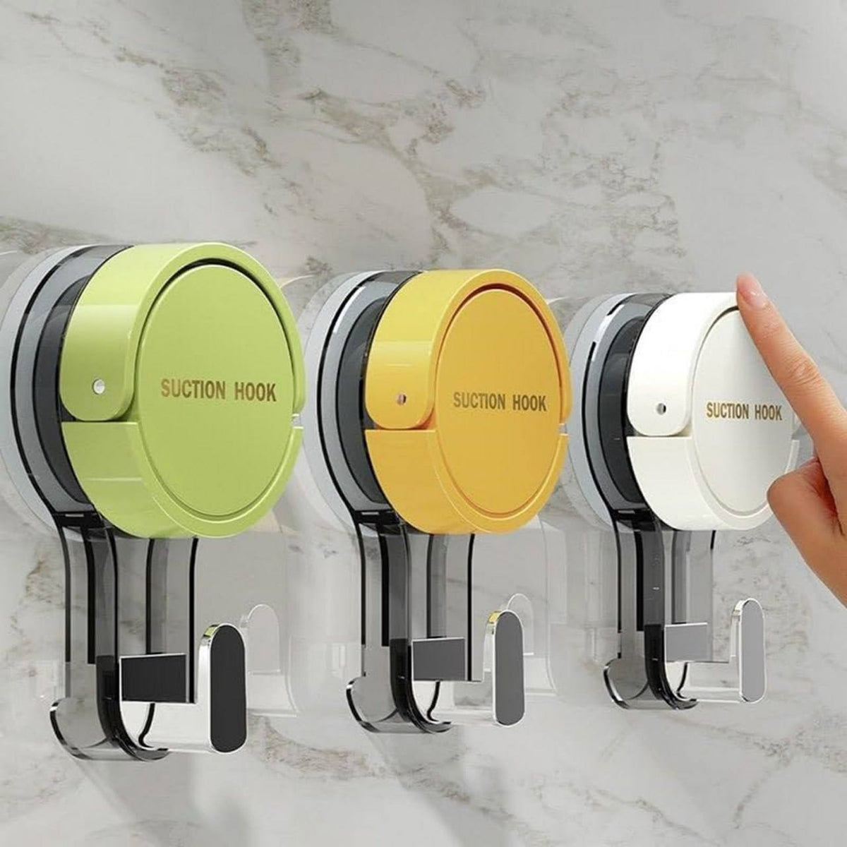 Ultra-Strong Vacuum Suction Hook Heavy-Duty,No-Drill Hanging Solution for Bathroom, Kitchen, and Home Organization |Versatile, Reusable, and Damage-Free (Pack of 3). Main image