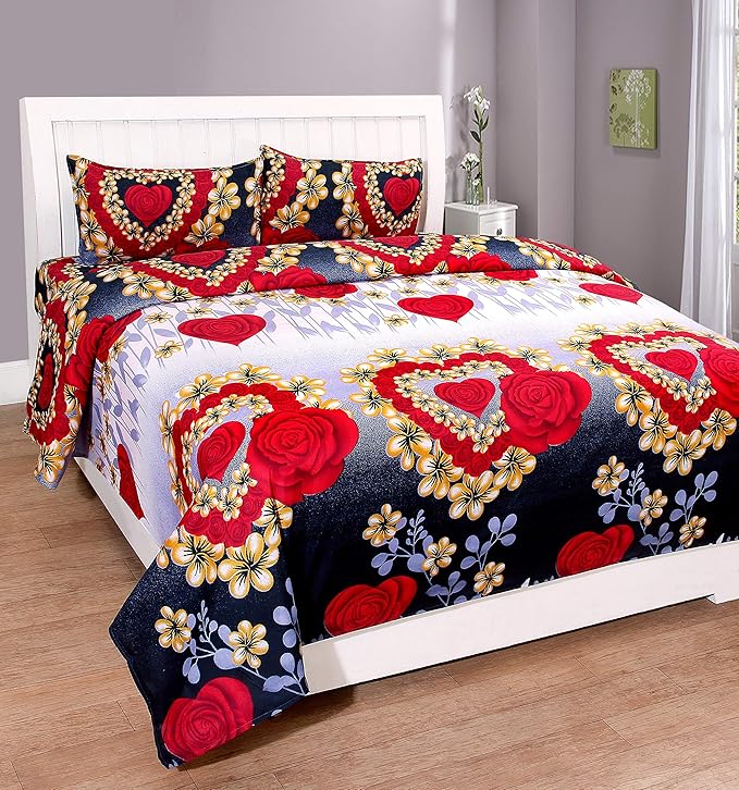 Microfiber Double Floral Flat Bedsheet Main image