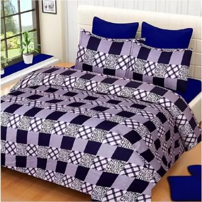 Microfibre Double 3D Luxury Bedsheet with Pillow Covers Main image