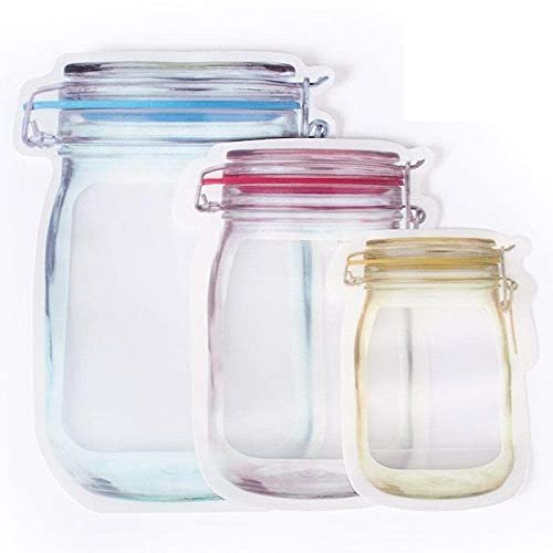 Jar Bottle Bags, Food Storage Bags Snack Sandwich Zip Bags Reusable Airtight Saddle Storage Bags Leakproof Food Saver Bags for Travel Camp Picnic, Multidesigned (3 Pcs) Main image