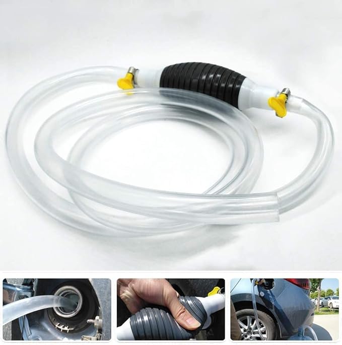Oil Transfer Pump, Fuel Transfer Pump Kit, High Flow Siphon Hand Oil Pump, Portable Manual Car Fuel Pump for Petrol Diesel Oil Liquid Water Fish Tank with 2M Siphon Hose Main image