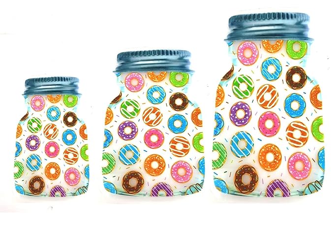 Jar Bottle Bags, Food Storage Bags Snack Sandwich Zip Bags Reusable Airtight Saddle Storage Bags Leakproof Food Saver Bags for Travel Camp Picnic, Multidesigned (3 Pcs) Secondary image