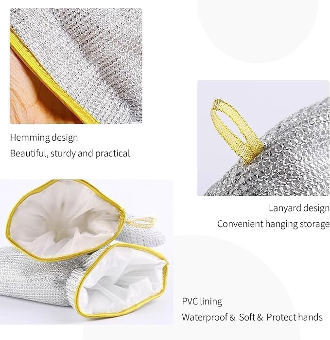 Multipurpose Steel Gloves for Dishwashing | Utensil Scrubber and Scrubber | Hand Gloves for Tough Cleaning Secondary image