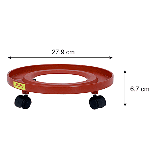 Gas Cylinder Trolley - Round, Plastic, Sturdy Wheels, Leaves No Scratches, 1 pc Secondary image