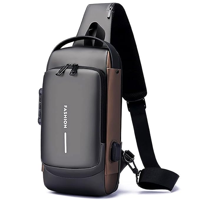 Crossbody Sling Bag for Men Women, Anti-Theft Fashion Chest Bag with Usb Charging Port, Messenger Bags, Waterproof Casual Shoulder Bag Main image