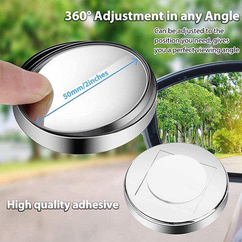 Carvito Blind Spot Mirrors, 2 Inch Round Hd Glass Convex 360° Wide Angle Side Rear View Mirror for Cars Secondary image