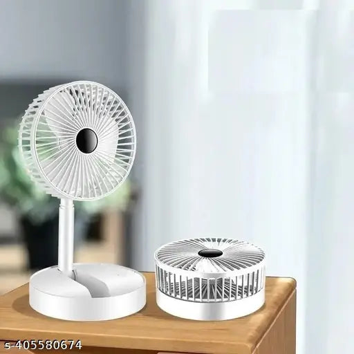 USB Rechargeable Desk Fan Telescopic Electric Desktop Fan Height Adjustable Foldable & Portable Main image