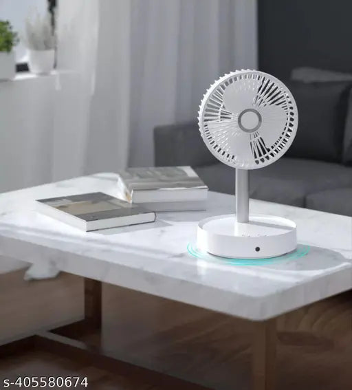 USB Rechargeable Desk Fan Telescopic Electric Desktop Fan Height Adjustable Foldable & Portable Secondary image