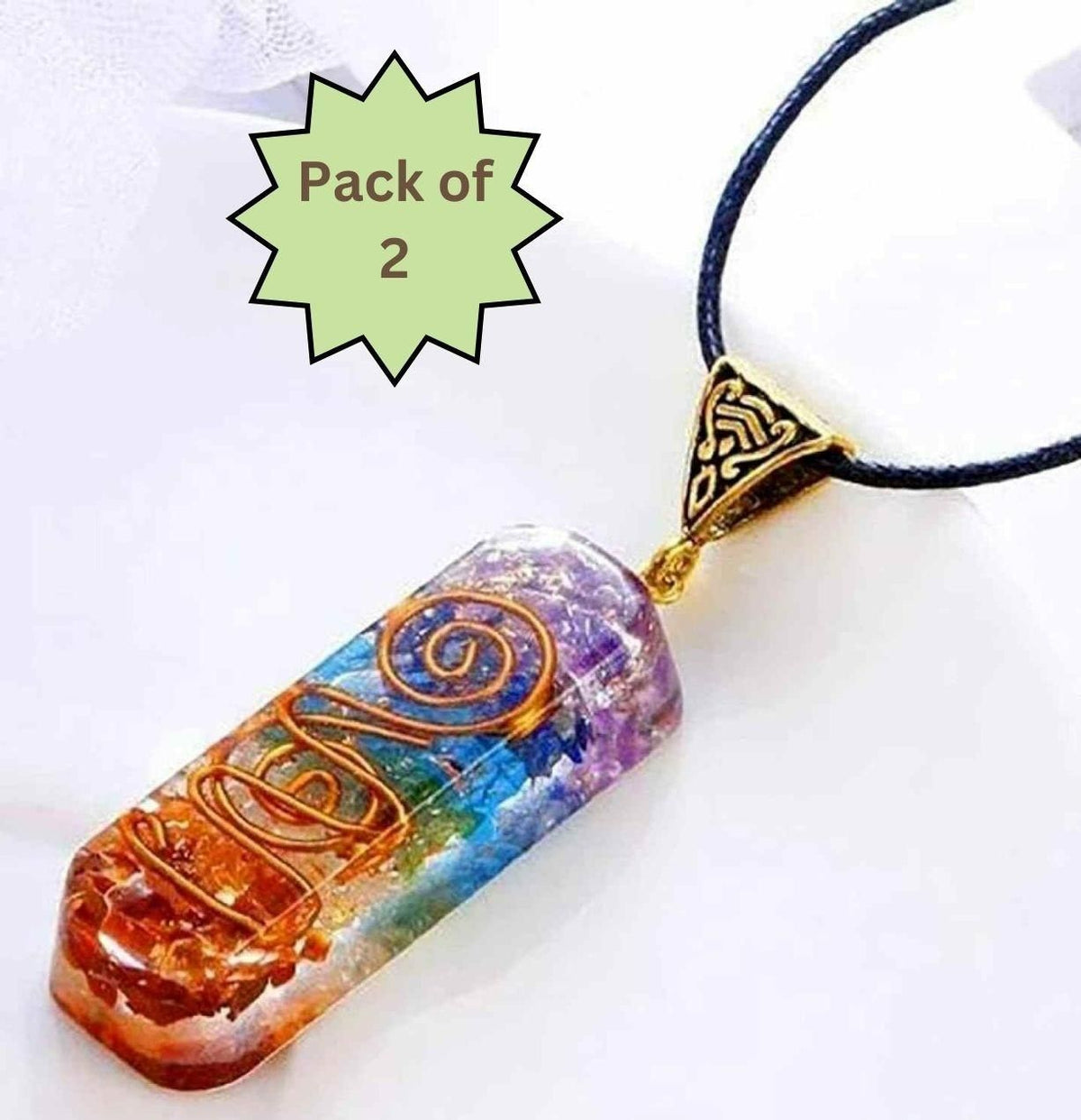 Titanium Quartz Stone Pendant (Pack of 2) Main image